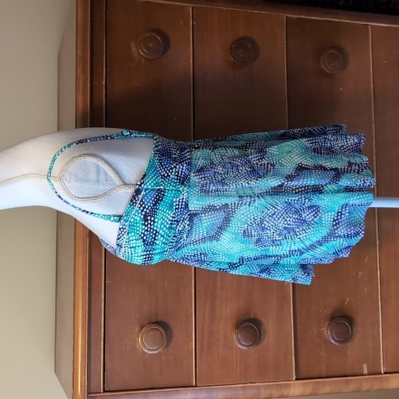 TUMMY SLIMMER Croft and Barrow Tankini Top in Blue and White SZ 8 - Picture 6 of 16